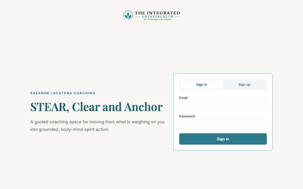 Stear, Clear, and Anchor app preview